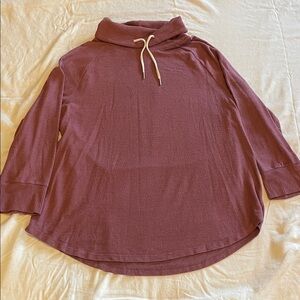 Terra & Sky Women's Cowl Neck Sweater - mauve